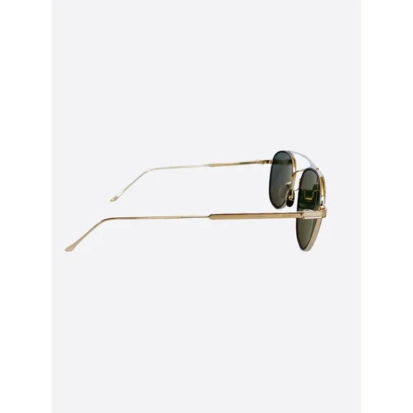 Cartier Green Lens Gold Titanium Frame Sunglasses